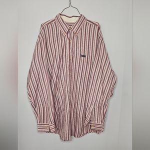 Mens 90s Vintage Chap Striped Long Sleeve Casual Button Up - size Large